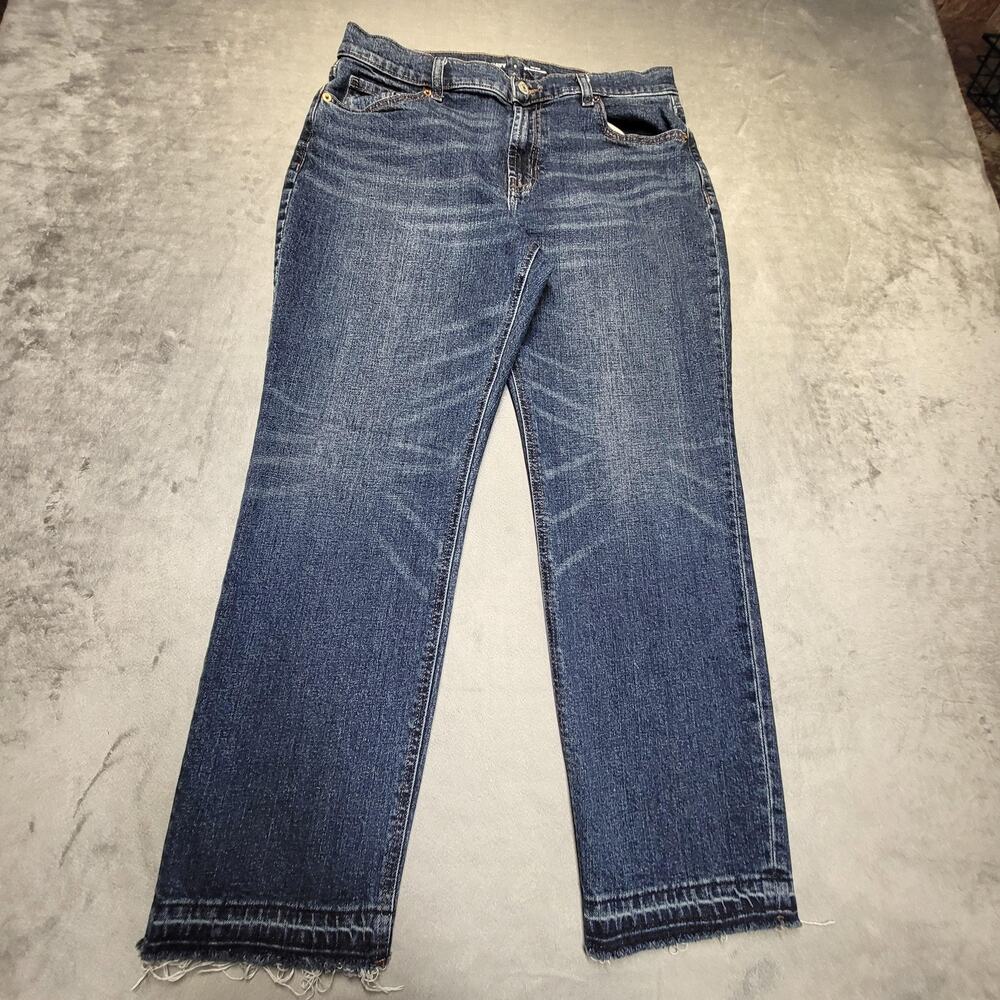 Old‎ Navy Jeans Womens 8 Blue Boyfriend Mid-Rise Relaxed Stretch Distressed